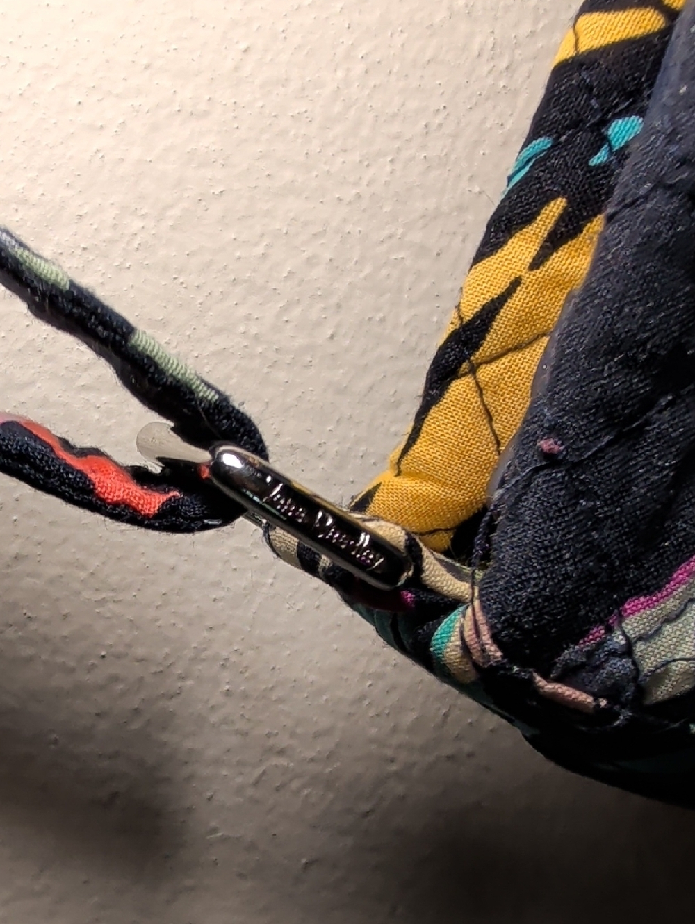 Vera Bradley Triple Zip Hipster Quilted Crossbody Bag Black Butterfly Print - Picture 3 of 9